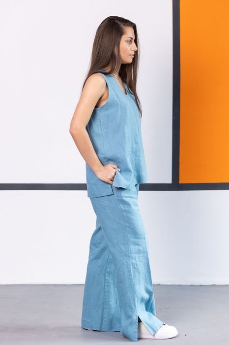 Aveiro linen top blue 42