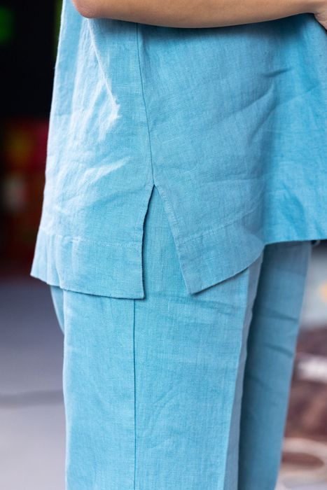 Aveiro linen top blue 42