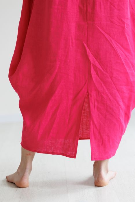 Houston linen dress fuchsia 42