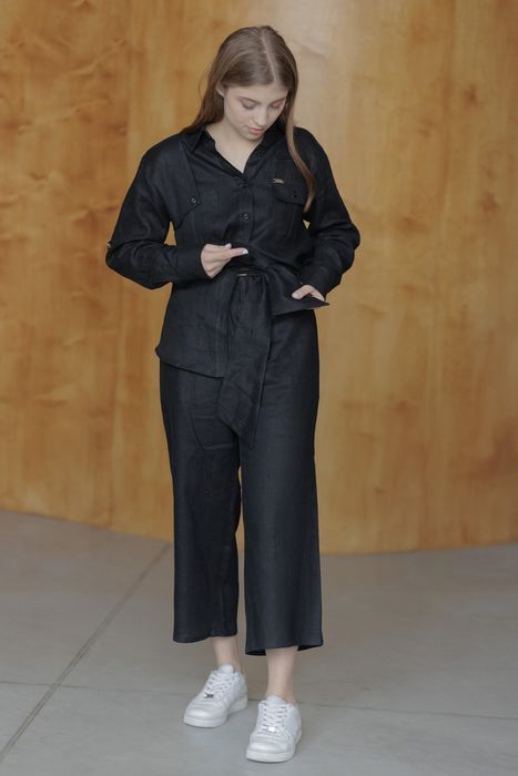 Sacaven linen pants black 44