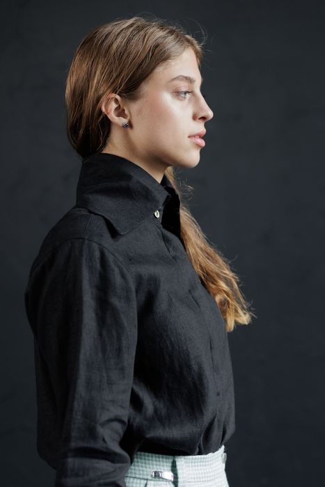 Albany linen shirt black 42