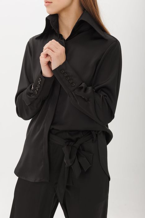 Albany satin shirt black 42