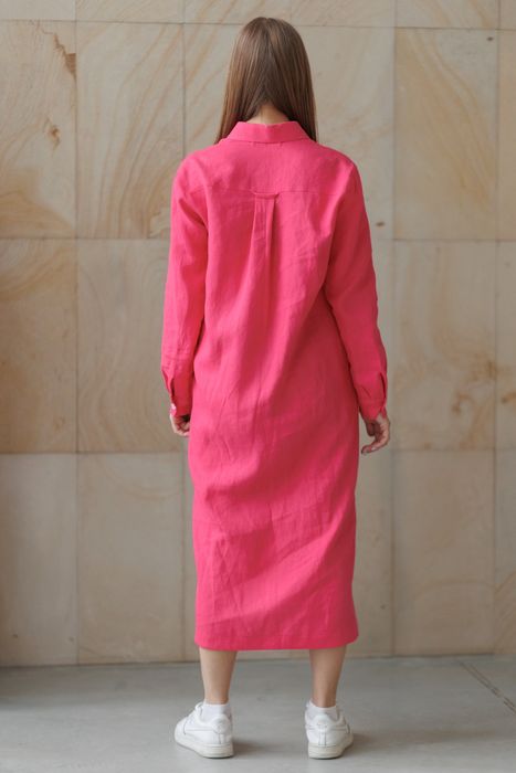 Leiria linen dress fuchsia 42