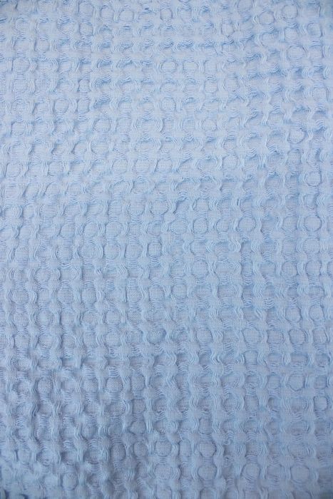 Waffle linen bath towel blue150x90