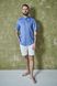 Short sleeve Liverpool linen shirt blue 46