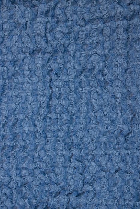 Waffle linen bath towel blue 150x90