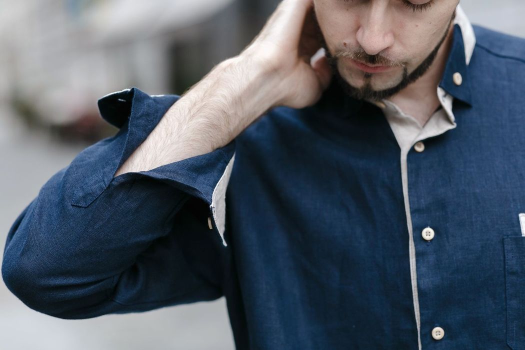 Manchester linen shirt dark blue 46