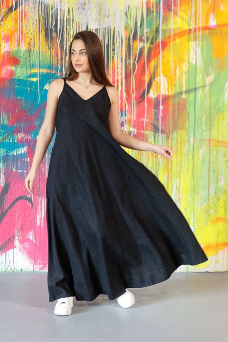 Greensboro linen dress black 42