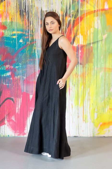 Greensboro linen dress black 42