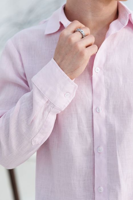 Lincoln linen shirt lilac snow 46