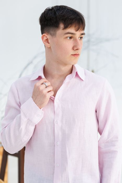 Lincoln linen shirt lilac snow 46