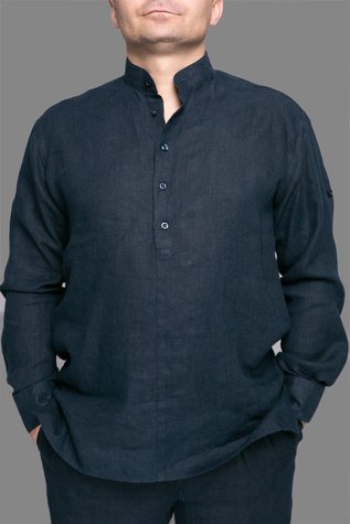 Miami linen shirt dark blue 46