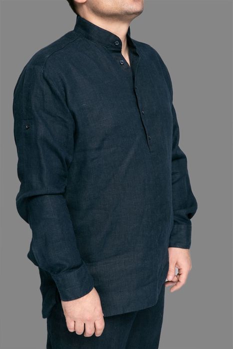 Miami linen shirt dark blue 46