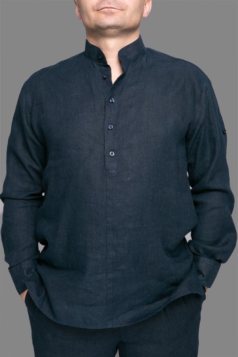 Miami linen shirt dark blue 46