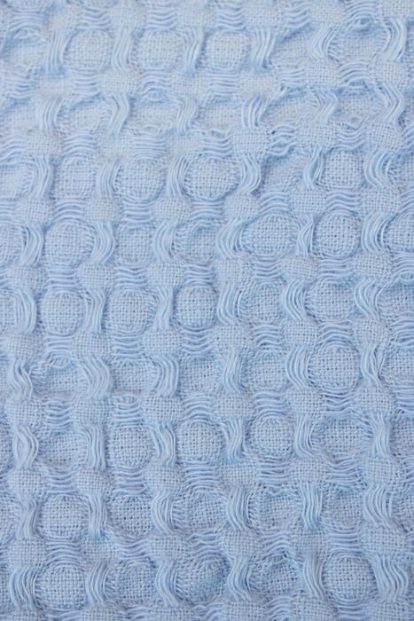 Waffle linen bath towel blue 50x90