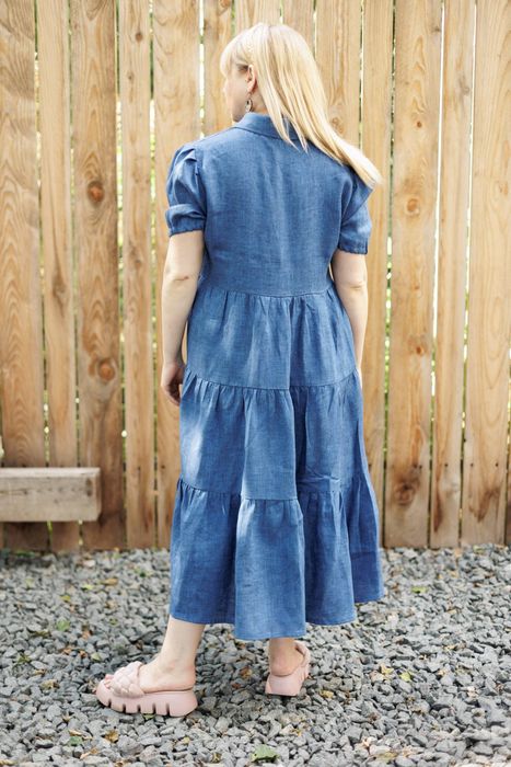 Andria linen dress blue 42