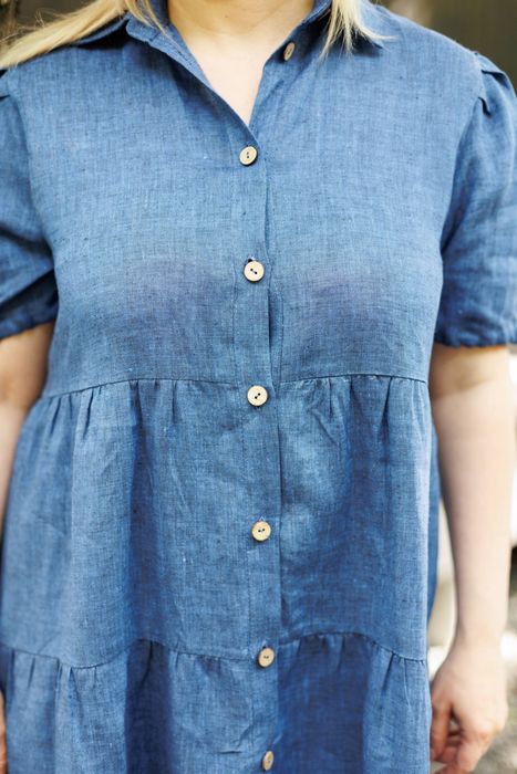 Andria linen dress blue 42