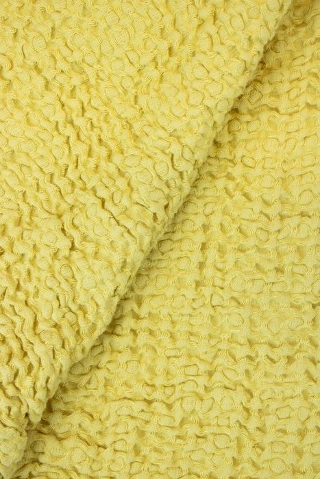 Waffle linen bath towel mustard yellow 150x90