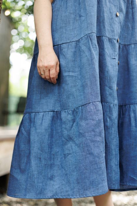 Andria linen dress blue 42