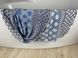 Linen bath towel Circles blue 145x80