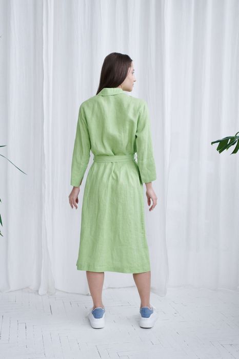 Pescara linen dress light green 42