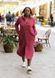 Salamanka waffle linen dress burgundy 42