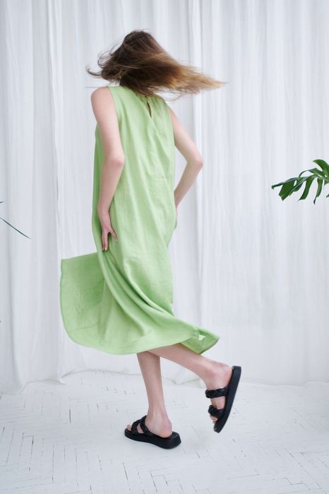 Novaro linen dress light green 42