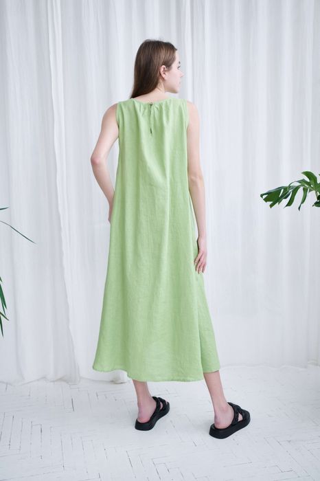 Novaro linen dress light green 42