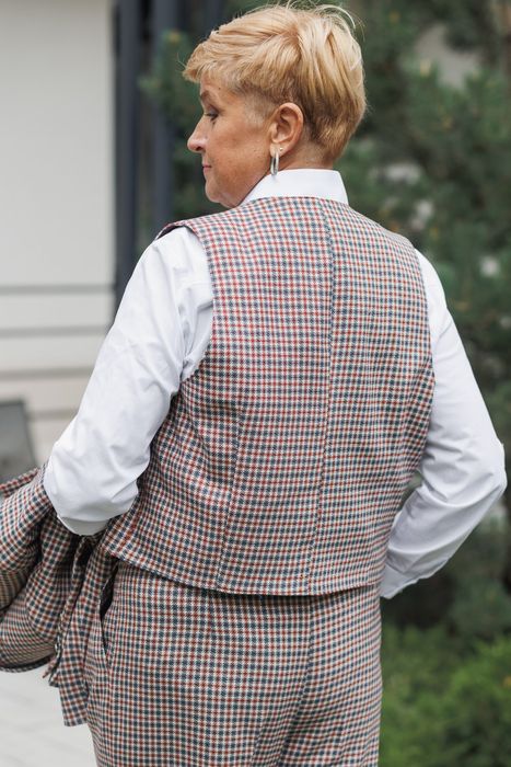 Emerald wool checkered vest