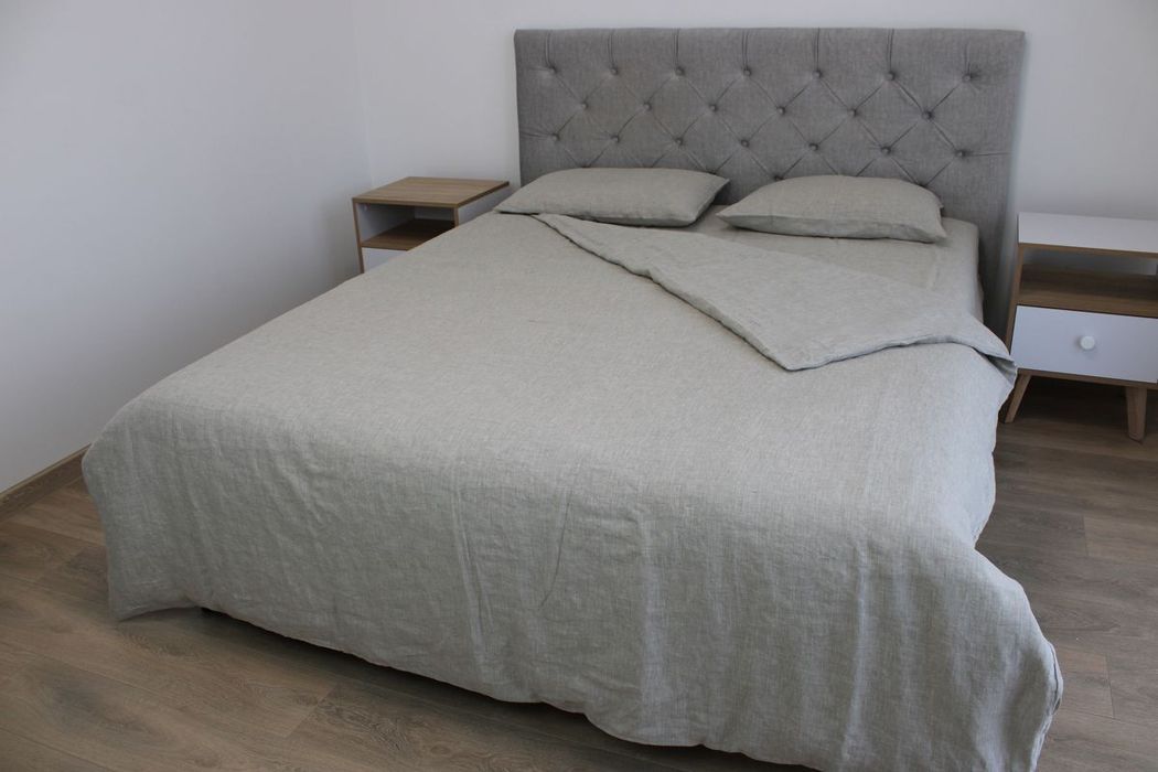 Linen bedding set beige single