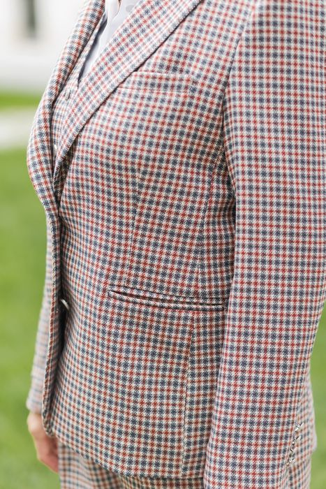 Barcelona wool checkered blazer