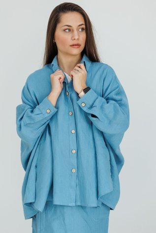 Salinas poncho-shirt blue 42