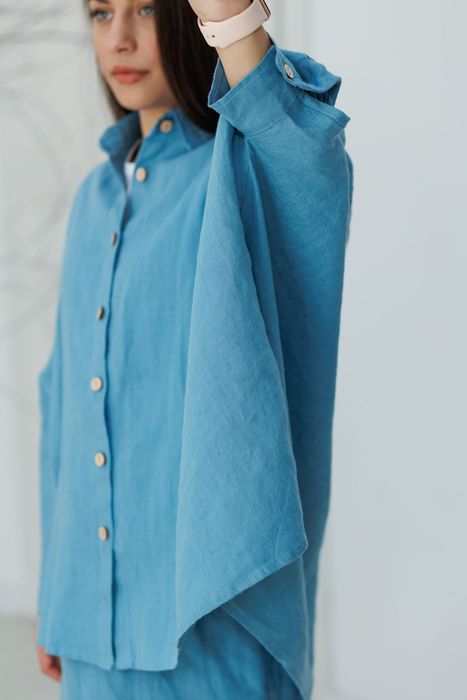 Salinas poncho-shirt blue 42