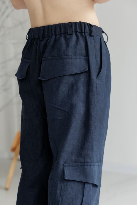 Surabaya linen pants dark blue 46