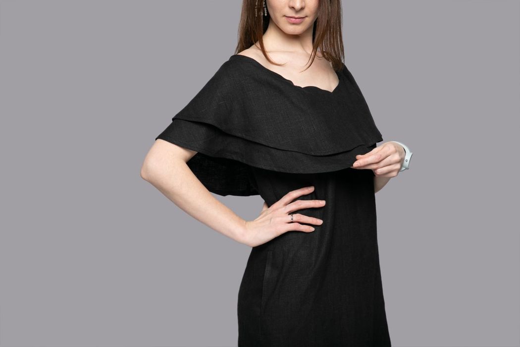 Mesa linen dress black 42