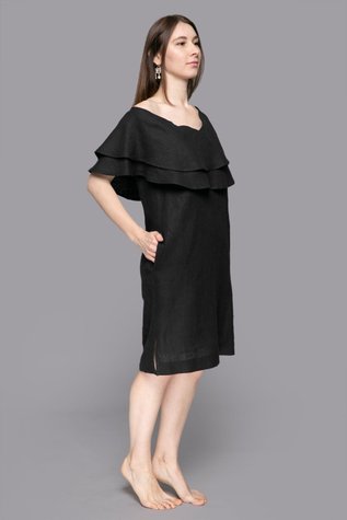 Mesa linen dress black 42