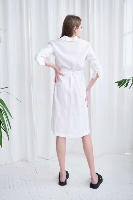 Pescara linen dress white 44