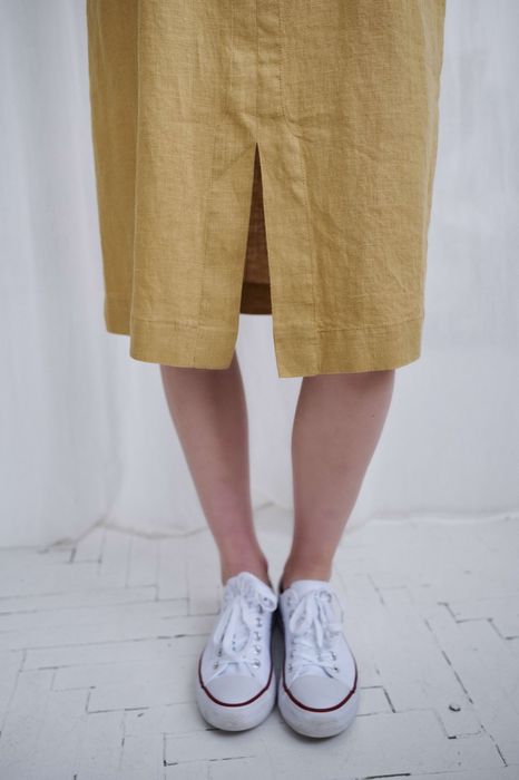 Livorno linen dress mustard 42