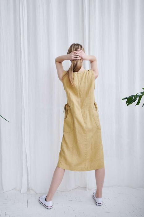 Livorno linen dress mustard 42