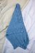 Waffle linen bath towel blue 50x90