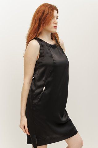 Сукня сатинова Джунія чорний 46 АКЦІЯ