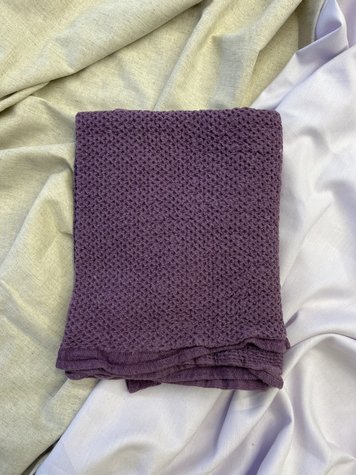 Linen bath towel Souffle purple 40x70
