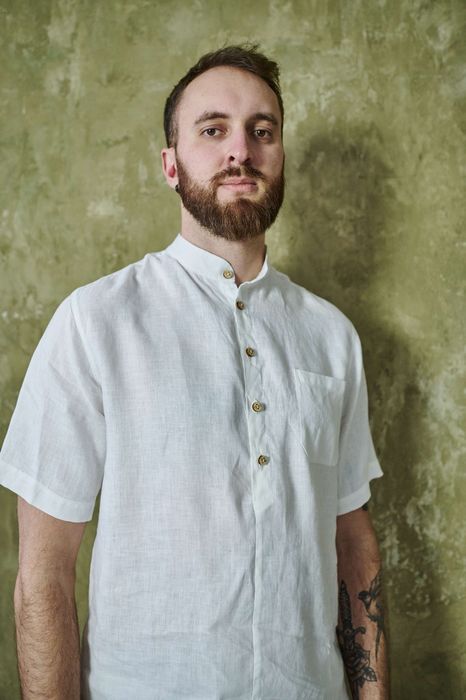 Short sleeve Miami linen shirt white 46