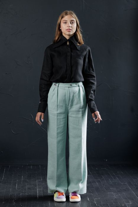 Orandge linen pants green 42