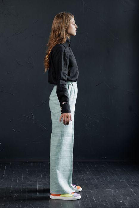 Orandge linen pants green 42