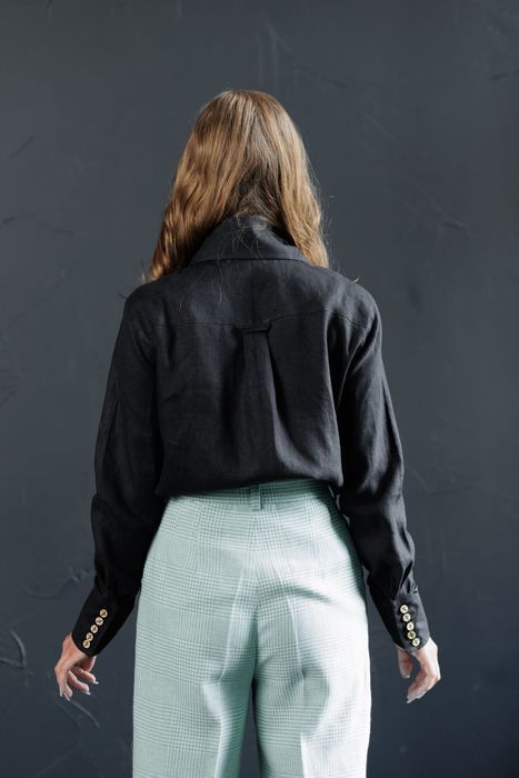 Orandge linen pants green 42