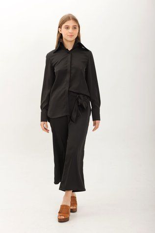 Штани сатинові Сакавен чорний 42