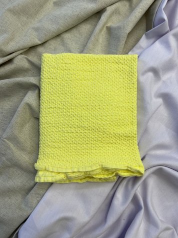 Linen bath towel Souffle yellow 40x70