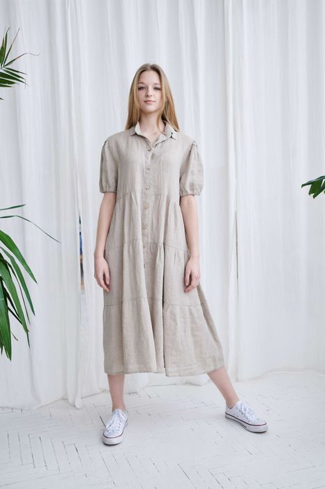 Andria linen dress beige 42