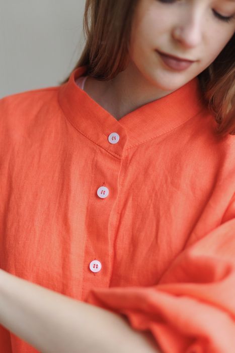Блуза лляна Квінстаун кораловий 42